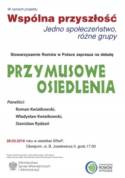 Stowarzyszenie Romów w Polsce zaprasza na debatę pt. Przymusowe osiedlenie.